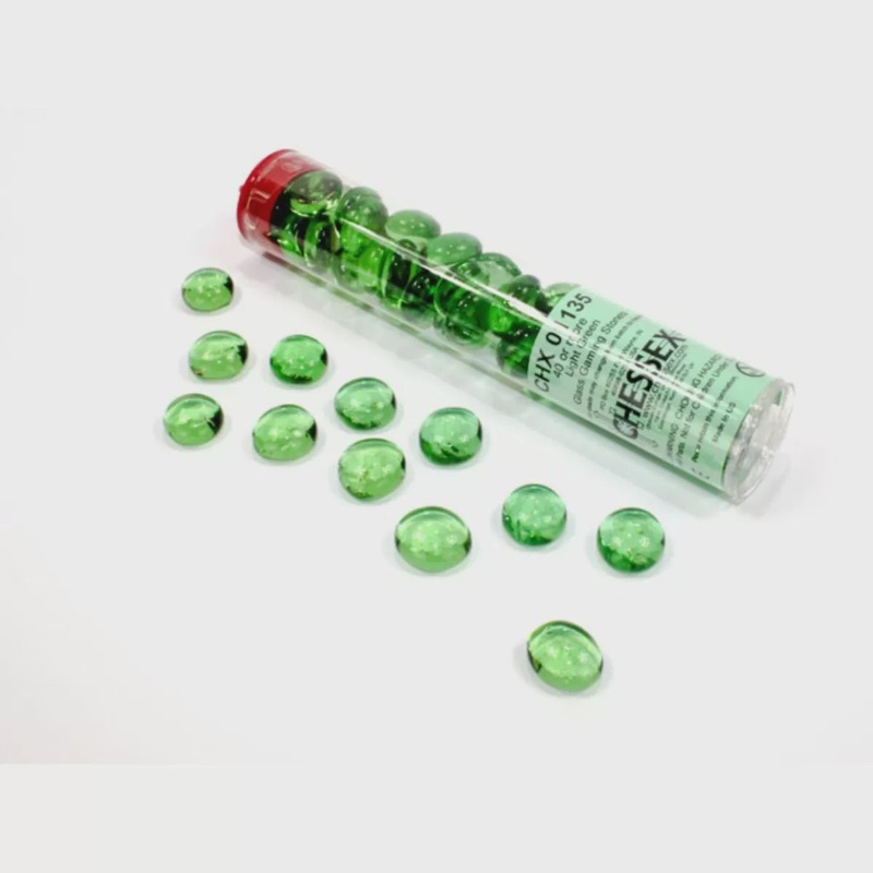 Chessex – Light Green Glass Stones 20+