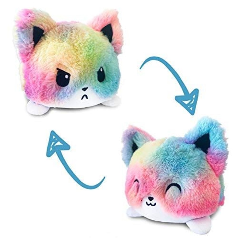 Reversible Plushie – Fox Tie Dye Rainbow