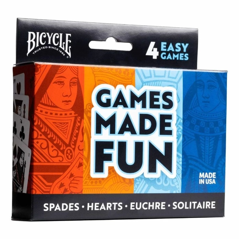 Bicycle 4 Games Pack – Hearts Spades Euchre and Solitaire