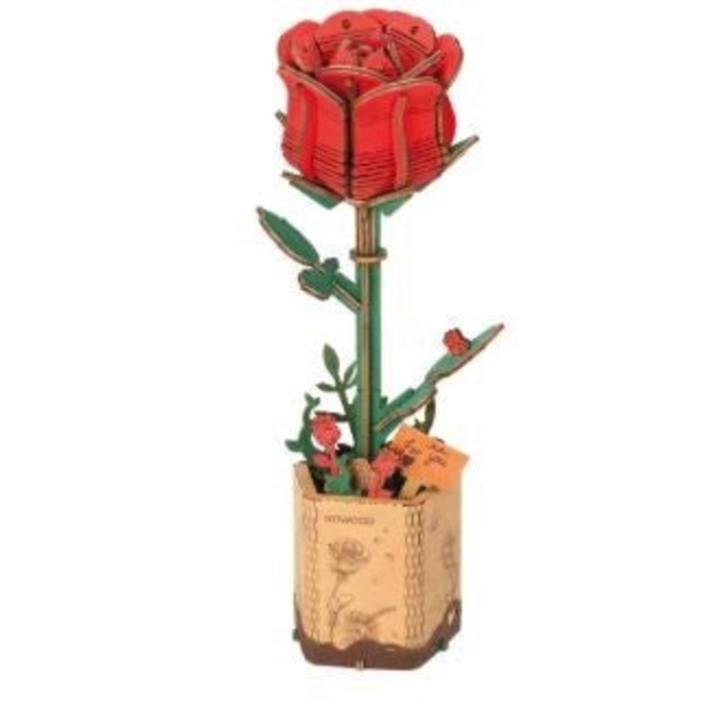 Wood Bloom Red Rose