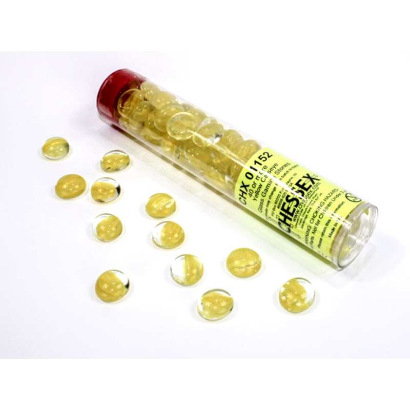 Chessex – Glass Stones 20+ in a 5 1/2 Inch Tube – Lemon Catseye (CHX01152)