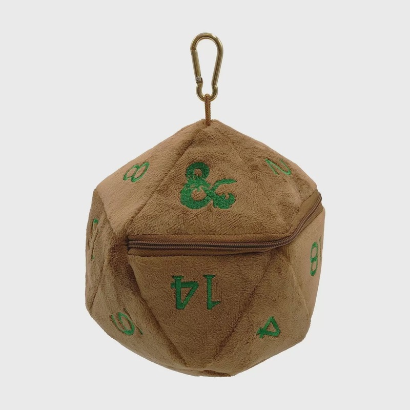 D&D D20 Plush Feywild Copper and Green Dice Bag