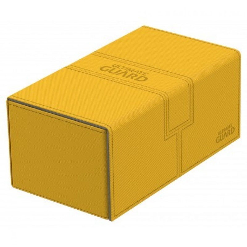 Ultimate Guard – Twin Flip N Tray Deck Case 200+ Standard Size Xenoskin Amber Deck Box
