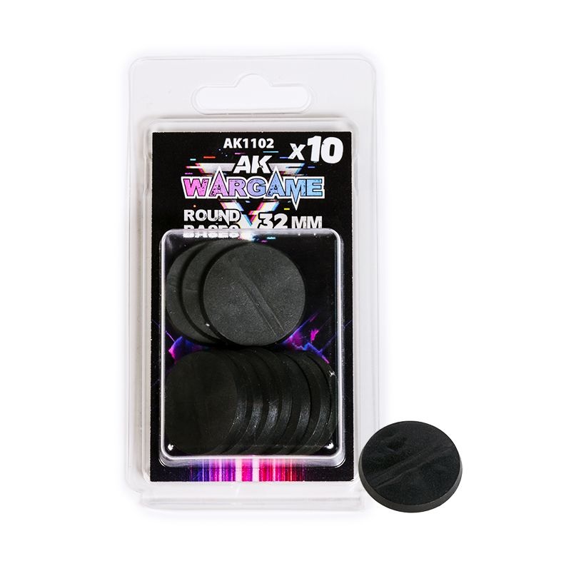 AK Interactive – Wargame Accesories – Plastic Bases. Round Base 32mm
