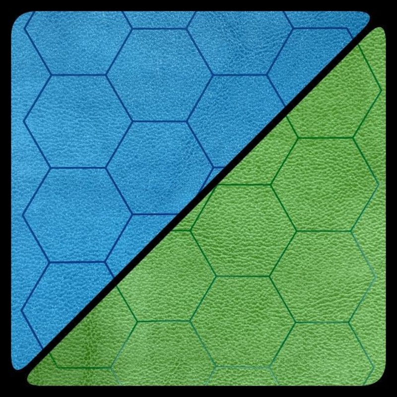 Chessex – Reversible Battlemat 1 Hexes BlueGreen 23 1/2 x 26 CHX 96665