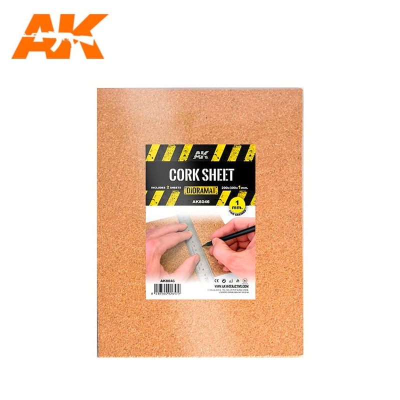 AK Interactive Building Materials – Cork Sheets Fine Grained 200x300x1mm