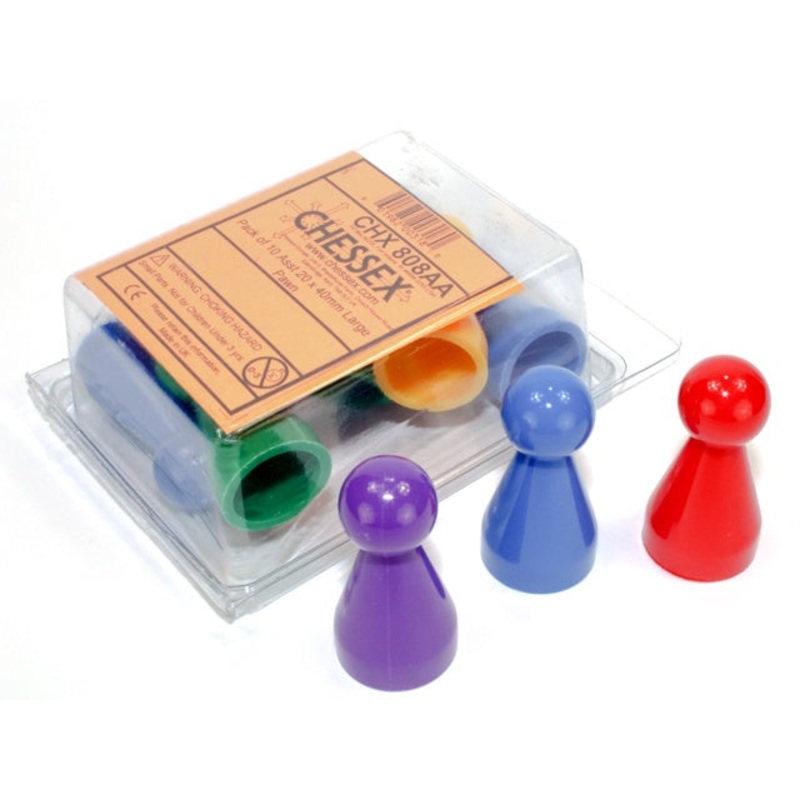 Chessex – Pack of 10 Asst 20 x 40mm Large Pawn