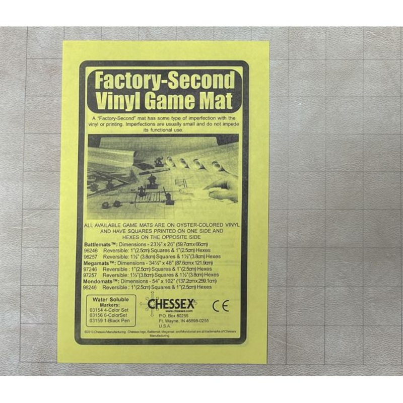 Chessex – Factory Second Reversible Battlemat – 1 Squares And 1 Hexes