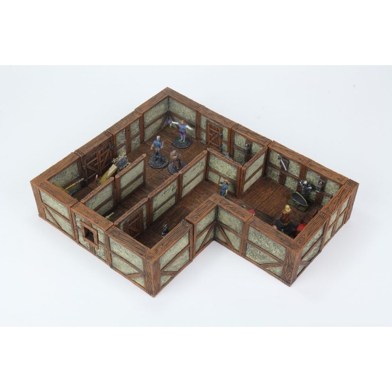 WarLock Tiles Town & Village II Full Height Plaster Walls Expansion