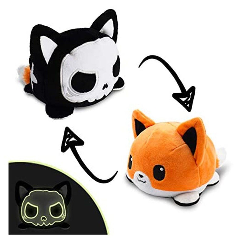 Reversible Plushie – Spooky Fox Skeleton