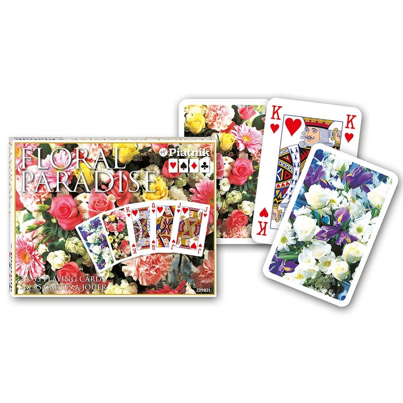 Floral Paradise Pink Bridge – Double Pack – Piatnik – Playing Cards