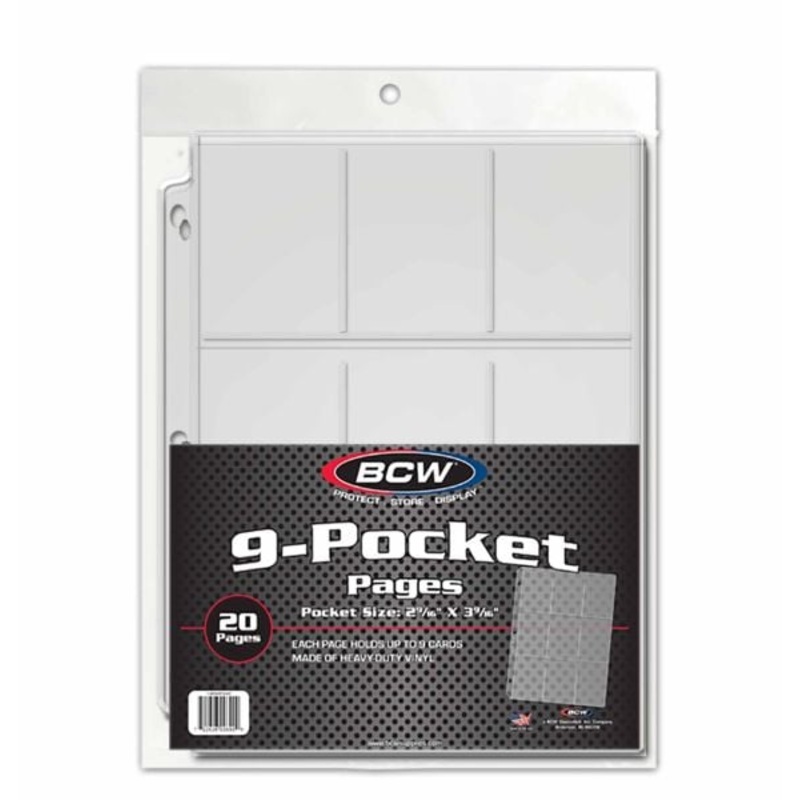 BCW 9 Pocket Pages (20 Pages Per Pack)