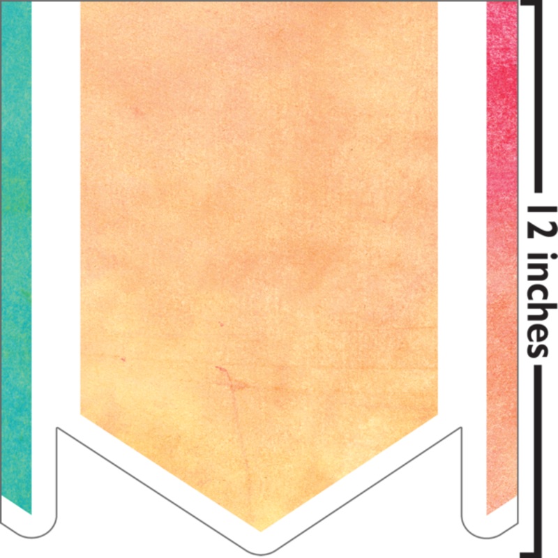 Watercolor Pennants Big Border