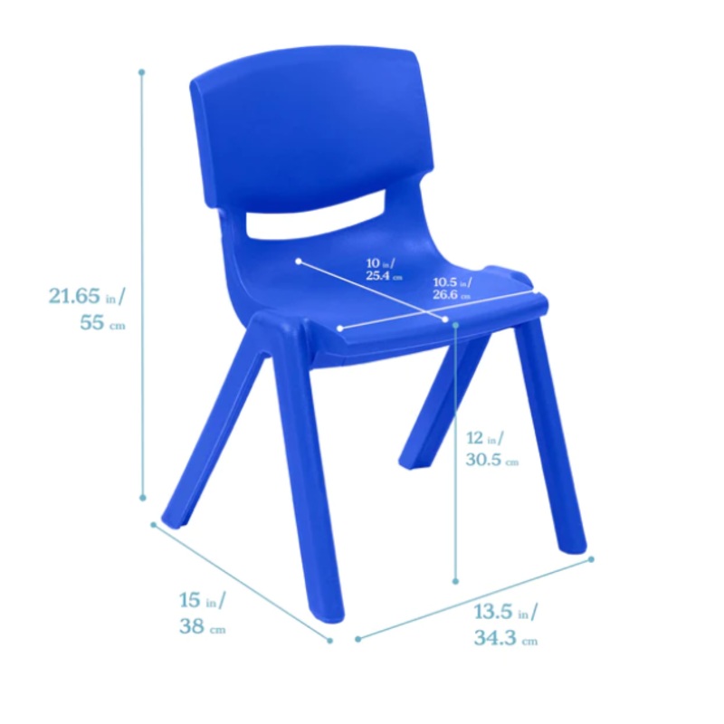 Plastic School Stack Chair – 12in Seat Height