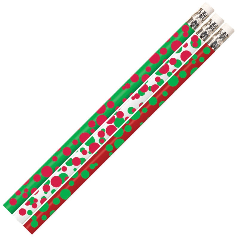Dots of Christmas Fun Pencils 12pk