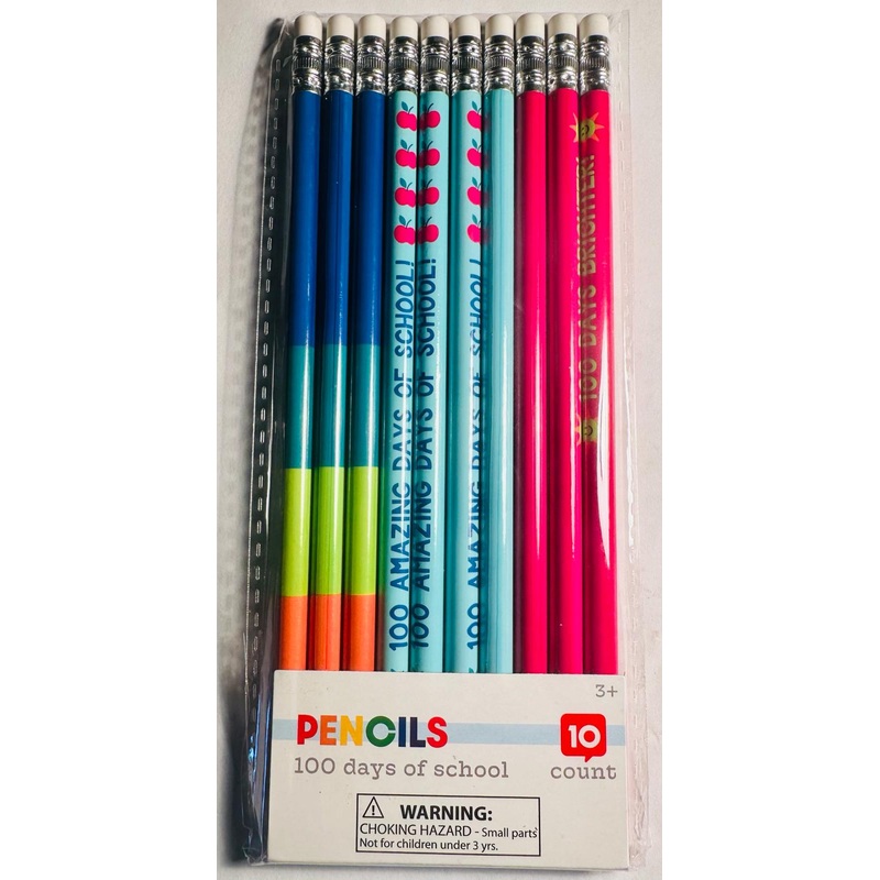 100 Days of School Pencils 10pk
