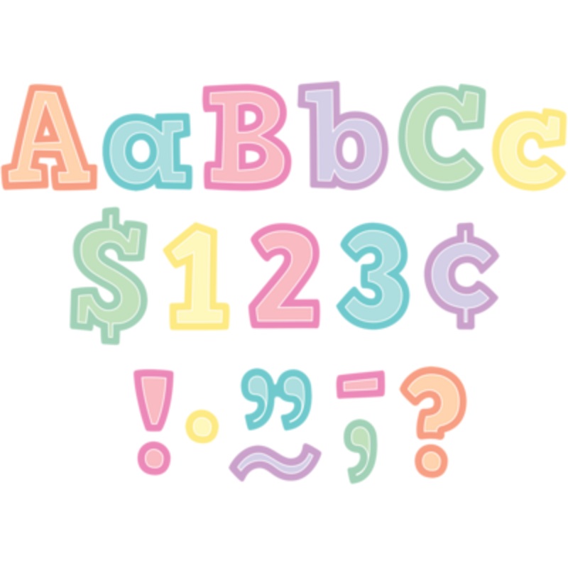 Pastel Pop Bold Block 4 Letters Combo Pack