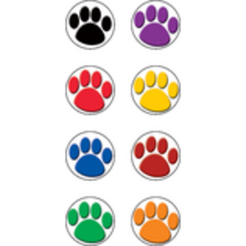 Colorful Paw Print Mini Stickers
