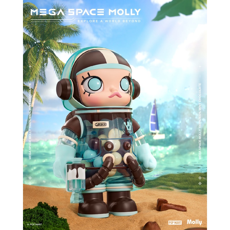 POP MART MEGA SPACE MOLLY 1000% Mint Chocolate
