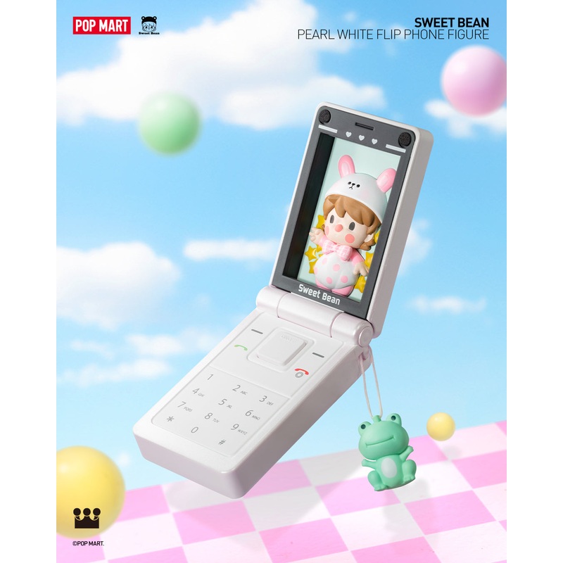 POP MART Sweet Bean Pearl White Flip Phone Figure