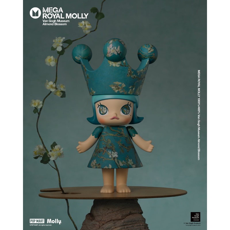 POP MART MEGA ROYAL MOLLY 1000% Van Gogh MuseumAlmond Blossom