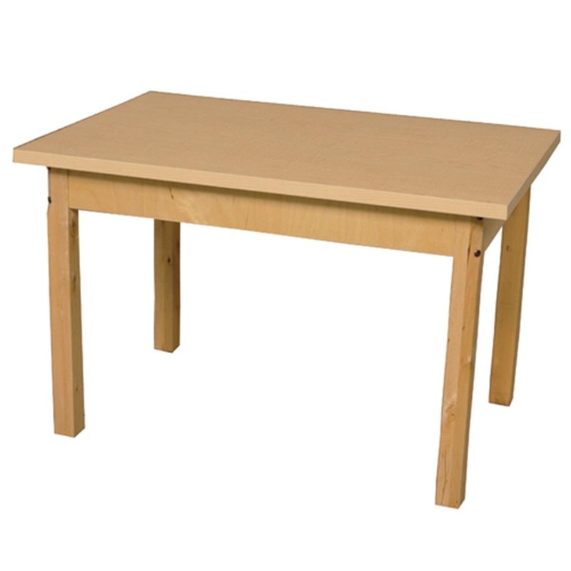 Wood Designs Mobile Rectangle High Pressure Laminate Table With Hardwood Legs- 26 in.