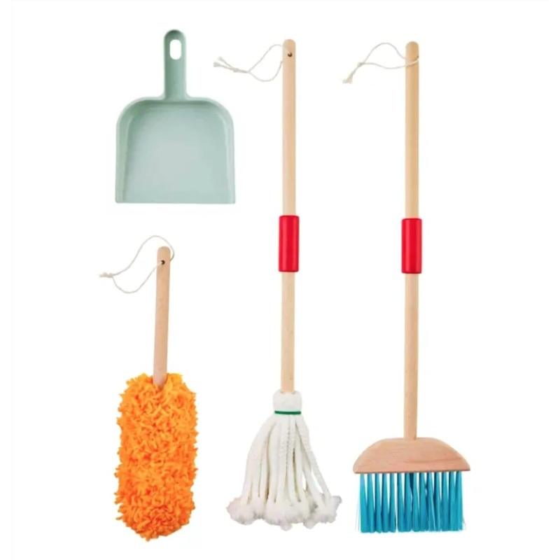 Kid’s Wood Cleaning Toy Set In Multicolor